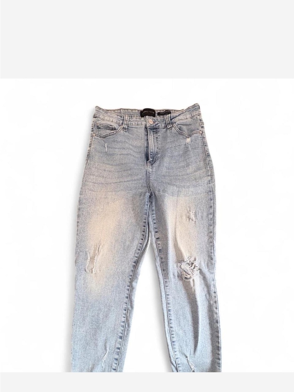 Kendall & Kylie Light Wash Distressed High-Rise Jeggings